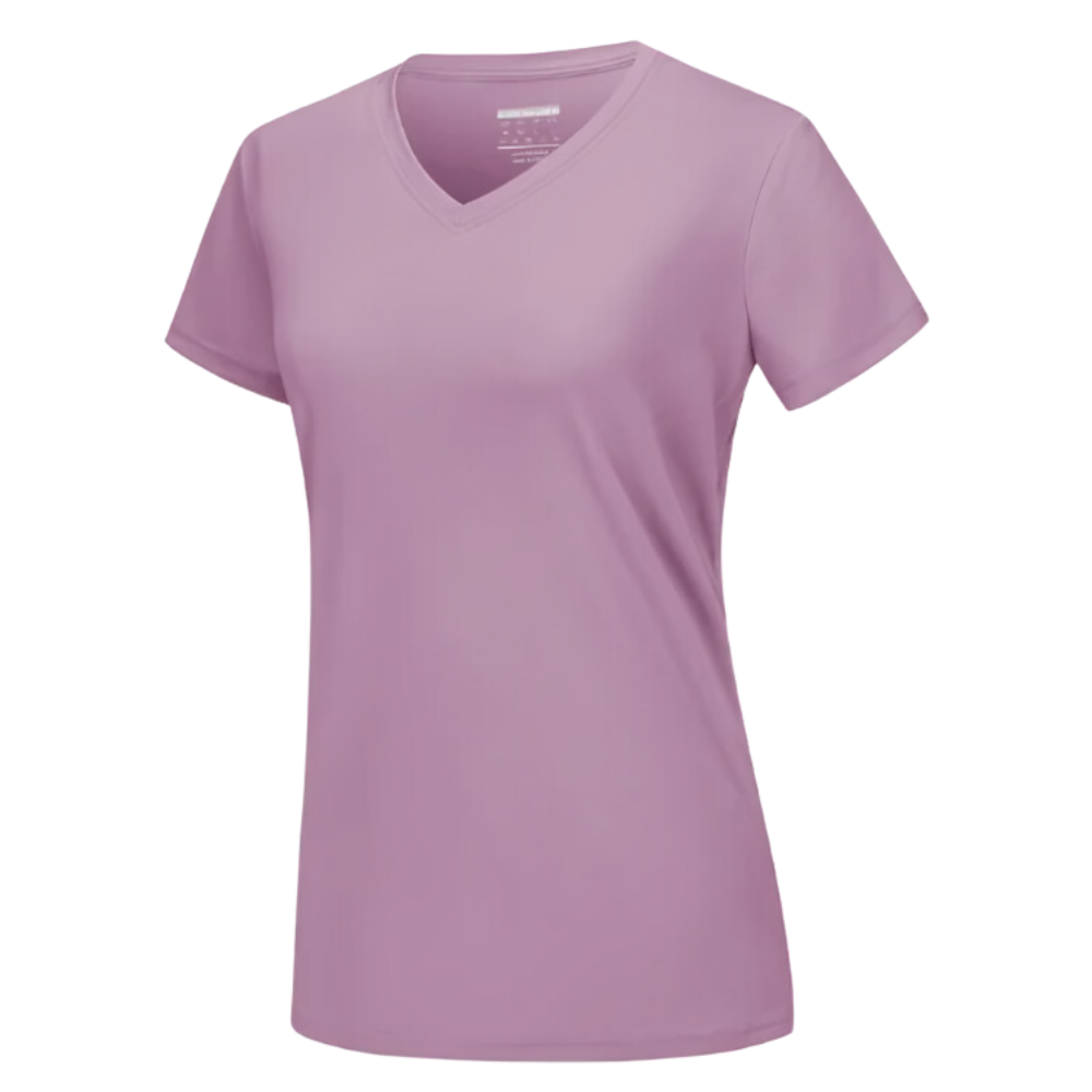 Instant Cooling V-neck Shirts Women -Gray Purple - Ozerty